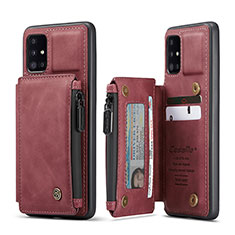 Funda Lujo Cuero Carcasa C01S para Samsung Galaxy M40S Rojo