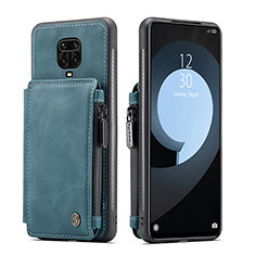 Funda Lujo Cuero Carcasa C01S para Xiaomi Redmi Note 9S Azul