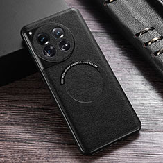 Funda Lujo Cuero Carcasa con Mag-Safe Magnetic P01 para OnePlus 12R 5G Negro