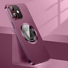 Funda Lujo Cuero Carcasa con Mag-Safe Magnetic QC1 para Apple iPhone 12 Rojo