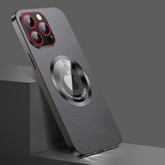 Funda Lujo Cuero Carcasa con Mag-Safe Magnetic QC1 para Apple iPhone 14 Pro Negro