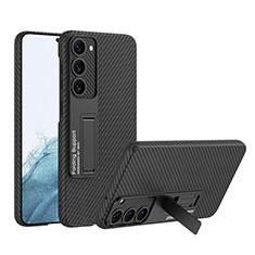 Funda Lujo Cuero Carcasa con Soporte AC1 para Samsung Galaxy S22 Plus 5G Gris Oscuro