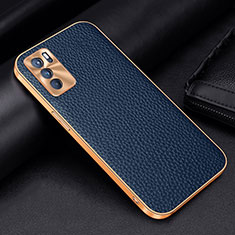 Funda Lujo Cuero Carcasa DL2 para Oppo Reno6 5G Azul