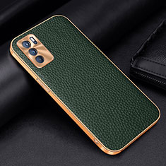 Funda Lujo Cuero Carcasa DL2 para Oppo Reno6 5G Verde