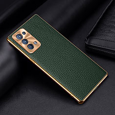 Funda Lujo Cuero Carcasa DL2 para Oppo Reno6 Pro 5G Verde