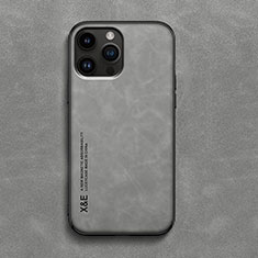 Funda Lujo Cuero Carcasa DY3 para Apple iPhone 13 Pro Gris