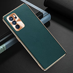 Funda Lujo Cuero Carcasa GS1 para Oppo Reno6 Pro 5G India Verde