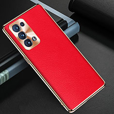 Funda Lujo Cuero Carcasa GS1 para Oppo Reno6 Pro 5G Rojo