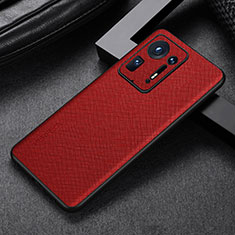 Funda Lujo Cuero Carcasa GS1 para Xiaomi Mi Mix 4 5G Rojo