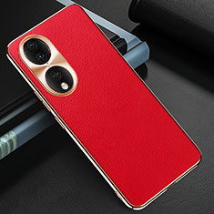 Funda Lujo Cuero Carcasa GS3 para Huawei Honor 90 5G Rojo