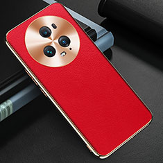 Funda Lujo Cuero Carcasa GS3 para Huawei Honor Magic5 Pro 5G Rojo
