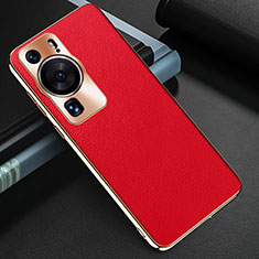Funda Lujo Cuero Carcasa GS3 para Huawei P60 Rojo