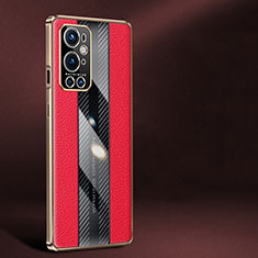 Funda Lujo Cuero Carcasa JB1 para OnePlus 9 Pro 5G Rojo