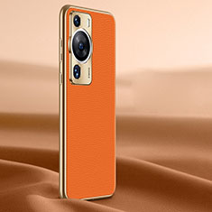 Funda Lujo Cuero Carcasa JB2 para Huawei P60 Naranja