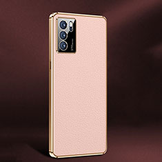 Funda Lujo Cuero Carcasa JB2 para Oppo Reno6 Pro 5G India Rosa