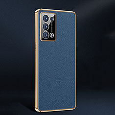 Funda Lujo Cuero Carcasa JB2 para Oppo Reno6 Pro+ Plus 5G Azul