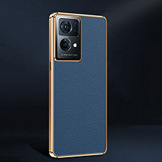 Funda Lujo Cuero Carcasa JB2 para Oppo Reno7 Pro 5G Azul