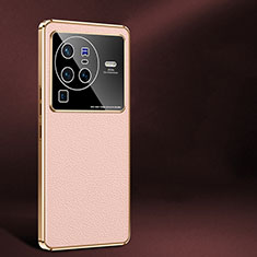 Funda Lujo Cuero Carcasa JB2 para Vivo X80 Pro 5G Rosa