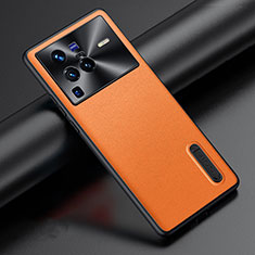 Funda Lujo Cuero Carcasa JB3 para Vivo X80 Pro 5G Naranja