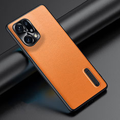 Funda Lujo Cuero Carcasa JB4 para Oppo Find X5 5G Naranja