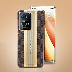 Funda Lujo Cuero Carcasa JB4 para Oppo Reno7 Pro 5G Marron