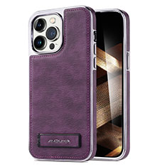 Funda Lujo Cuero Carcasa JD1 para Apple iPhone 14 Pro Morado