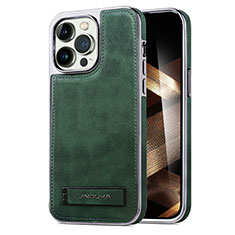 Funda Lujo Cuero Carcasa JD1 para Apple iPhone 14 Pro Verde