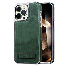 Funda Lujo Cuero Carcasa JD1 para Apple iPhone 15 Pro Verde