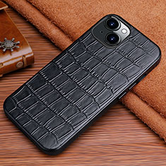 Funda Lujo Cuero Carcasa L01 para Apple iPhone 13 Mini Negro