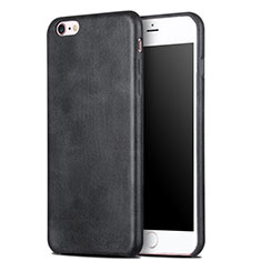 Funda Lujo Cuero Carcasa L01 para Apple iPhone 6S Negro