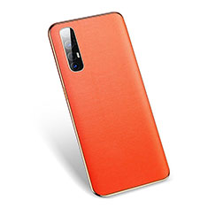 Funda Lujo Cuero Carcasa L01 para Oppo Find X2 Neo Naranja