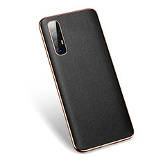 Funda Lujo Cuero Carcasa L01 para Oppo Reno3 Pro Negro