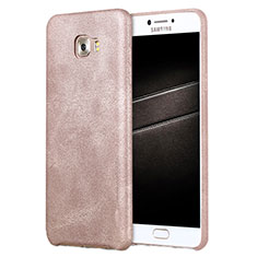 Funda Lujo Cuero Carcasa L01 para Samsung Galaxy C5 Pro C5010 Oro Rosa