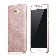 Funda Lujo Cuero Carcasa L01 para Samsung Galaxy C9 Pro C9000 Oro Rosa