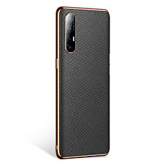 Funda Lujo Cuero Carcasa L02 para Oppo Find X2 Neo Negro