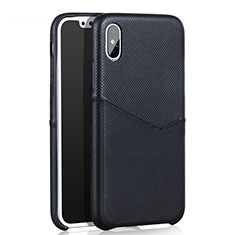 Funda Lujo Cuero Carcasa L05 para Apple iPhone X Negro