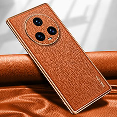 Funda Lujo Cuero Carcasa LD1 para Huawei Honor Magic5 5G Naranja
