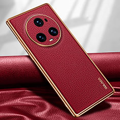 Funda Lujo Cuero Carcasa LD1 para Huawei Honor Magic5 Pro 5G Rojo