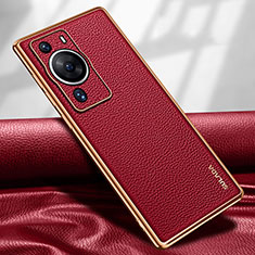 Funda Lujo Cuero Carcasa LD1 para Huawei P60 Pro Rojo