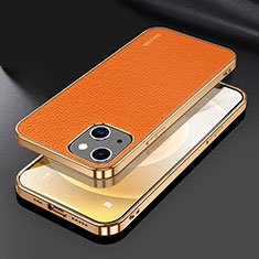 Funda Lujo Cuero Carcasa LD3 para Apple iPhone 13 Naranja