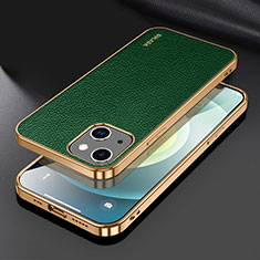 Funda Lujo Cuero Carcasa LD3 para Apple iPhone 13 Verde