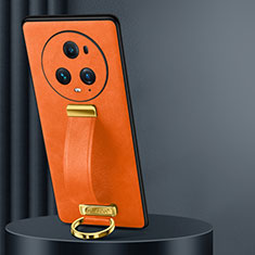 Funda Lujo Cuero Carcasa LD3 para Huawei Honor Magic5 Pro 5G Naranja