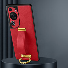 Funda Lujo Cuero Carcasa LD3 para Huawei P60 Art Rojo