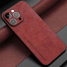 Funda Lujo Cuero Carcasa LS1 para Apple iPhone 13 Pro Rojo