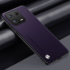 Funda Lujo Cuero Carcasa LS1 para Xiaomi Mi 13 5G Morado