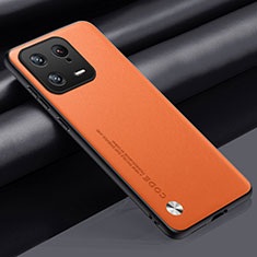 Funda Lujo Cuero Carcasa LS1 para Xiaomi Mi 13 5G Naranja