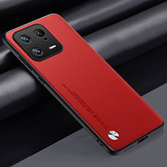 Funda Lujo Cuero Carcasa LS1 para Xiaomi Mi 13 5G Rojo