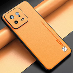 Funda Lujo Cuero Carcasa LS2 para Xiaomi Mi 13 5G Naranja