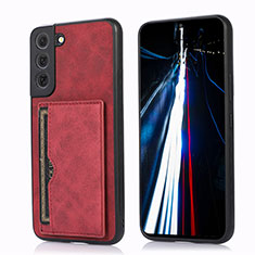Funda Lujo Cuero Carcasa M03T para Samsung Galaxy S21 FE 5G Rojo
