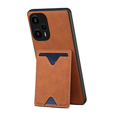 Funda Lujo Cuero Carcasa MT1 para Xiaomi Poco F5 5G Marron